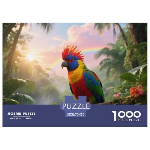 Vogel des Paradieses1000 Stück Rundes Puzzle Hohe Komplexität Für Experten Konzentrationssteigerung Vogel Wand- Und Regaldekoration 70x50cm/1000pcs von QEVAWPAE