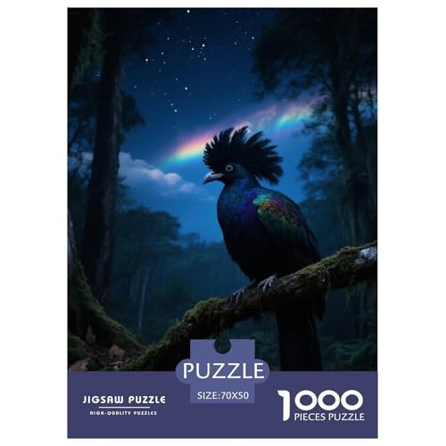 Vogel des Paradieses1000 Stück Rundes Puzzle Multitalent Logisches Denken Visuelle Kreativität Künstlerisches Spiel Vogel Dekorative Aufwertung Einzigartiges Geschenk 70x50cm/1000pcs von QEVAWPAE