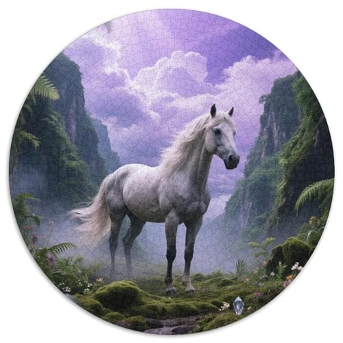WarmblutInspirierendes Puzzle MitPferd, 1000 Teile Im Kreis, Entspannend Und Mental Anregend 1000pcs (67.5x67.5cm) von QEVAWPAE