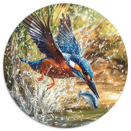 le KingfisherPuzzlefreude Mit, 1000 Teile, Rund Und Stilvoll, Ideal Für Wohnzimmerwände 1000pcs (67.5x67.5cm) von QEVAWPAE