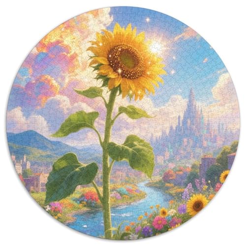 tournesolRunde Puzzlefreude Mit, 1000 Teile Mit Mittlerem Schwierigkeitsgrad, Ideal Für Entspannung 1000pcs (67.5x67.5cm) von QEVAWPAE