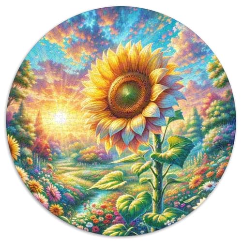 tournesolRundes 1000-Teile-Puzzle Mit, Zum Abschalten Und Träumen, Ideal Für Kreative Momente 1000pcs (67.5x67.5cm) von QEVAWPAE