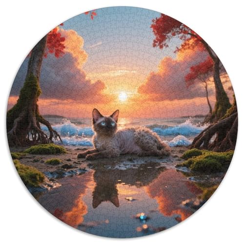 von Devon RexRundpuzzle MitHaustier Katze, 1000 Teile, Ideal Für Gruppenaktivitäten Oder Meditationsräume 1000pcs (67.5x67.5cm) von QEVAWPAE