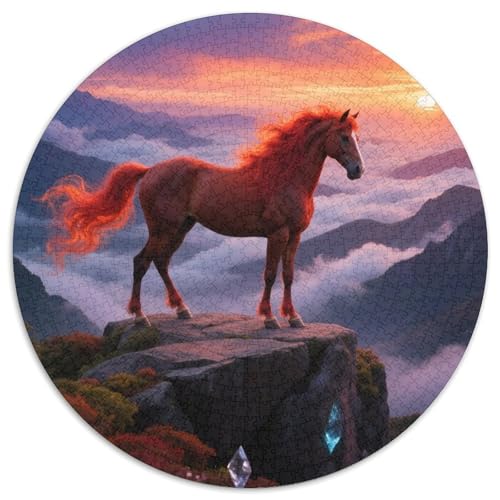 von Hua LiuKünstlerisch Gestaltetes 1000-teiliges Puzzle MitPferd, Rundes Format, Mittelschwer, Für Ältere Kinder Und Erwachsene 1000pcs (67.5x67.5cm) von QEVAWPAE