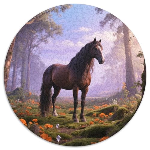 von Hua LiuKünstlerisches 1000-Teile Puzzle in Runder Form MitPferd, Ideal Für Puzzlefreunde Ab 14 1000pcs (67.5x67.5cm) von QEVAWPAE