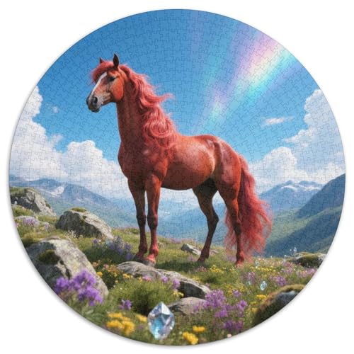 von Hua LiuRundpuzzle Mit 1000 Teilen UndPferd, EIN Herausforderndes Erlebnis Für Ruhige Abende Im Wohnzimmer, Ideal Für Erwachsene 1000pcs (67.5x67.5cm) von QEVAWPAE