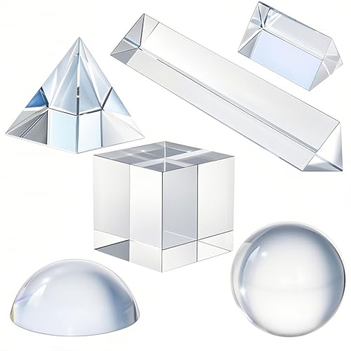 6 Stück K9 Optisches Kristall-Fotografie-Prismen-Set, inklusive 50 mm Kristallkugel, Würfel, optische Pyramide, 50 mm und 150 mm Dreiecksprisma, 60 mm Kuppellupe mit Tuch für Unterricht, Spielen 6 Stück K9 Optisches Kristall-Fotografie-Prismen-Set, inklusive 50 mm Kristallkugel, Würfel, optische Pyramide, 50 mm und 150 mm Dreiecksprisma, 60 mm Kuppellupe mit Tuch für Unterricht, Spielen von QFkris