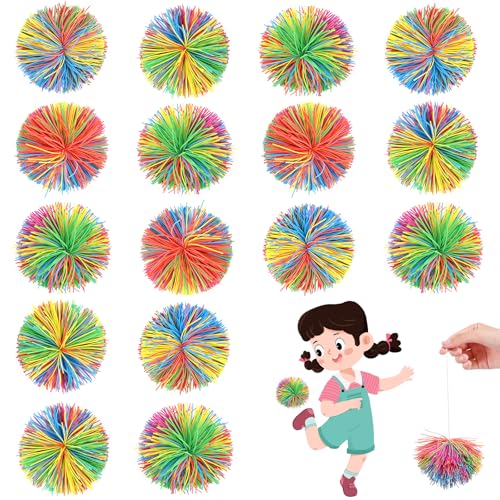 QGGTQG 16 Stück Farbe Stringy Balls 6,5 cm Wuschelball Sensory Fidget Stringy Balls Gummikugel Bunte Hüpfbälle Stressball für Kinder Party Familienspiele Outdoor Spielzeug QGGTQG 16 Stück Farbe Stringy Balls 6,5 cm Wuschelball Sensory Fidget Stringy Balls Gummikugel Bunte Hüpfbälle Stressball für Kinder Party Familienspiele Outdoor Spielzeug von QGGTQG