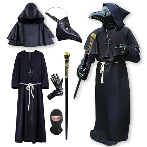 QGWJEKUI Pest Arzt Kostüm, Pest Arzt Maske, Cosplay Halloween Maske Kostüm für Erwachsene Männer Frauen, Schwarz QGWJEKUI Pest Arzt Kostüm, Pest Arzt Maske, Cosplay Halloween Maske Kostüm für Erwachsene Männer Frauen, Schwarz von QGWJEKUI