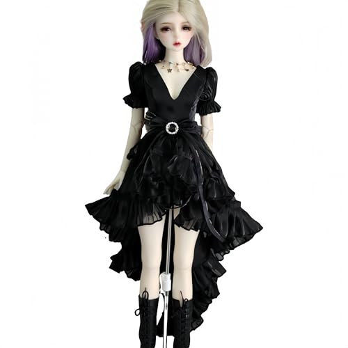 QGYDYH Bjd Puppenkleidung mit Kugelgelenk, handgefertigt, modische Kleider, Kleider, für 1/3 1/4 bjd Puppe (Black H, 1/4) von QGYDYH