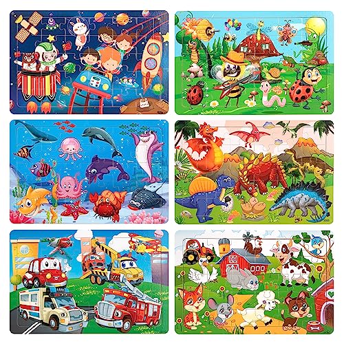 Kinderpuzzle Holzspielzeug, 6 STK Bilds Puzzle Gehirnentwicklung Holzpuzzle Montessori Lernspielzeug Geschenk für Jungen Mädchen ab 3 4 5 Jahren-180 Teile Kinderpuzzle Holzspielzeug, 6 STK Bilds Puzzle Gehirnentwicklung Holzpuzzle Montessori Lernspielzeug Geschenk für Jungen Mädchen ab 3 4 5 Jahren-180 Teile von QH-Shop