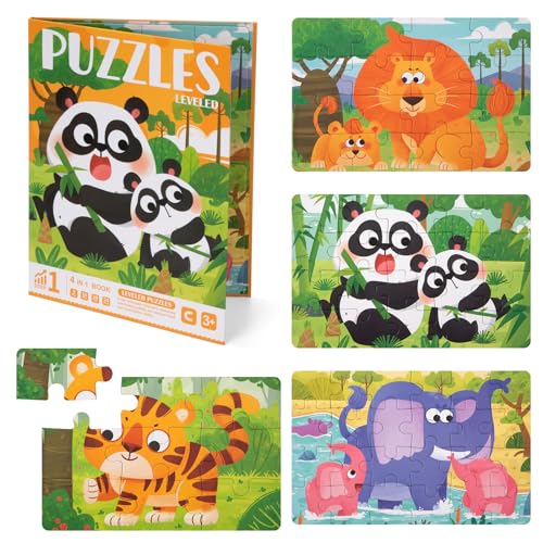 Kinderpuzzle Magnet Puzzle, 69 Teile Tiere Puzzle Buch Montessori Spielzeug Holzpuzzle Reisespiele Lernspielzeug Geschenk für Kleinkind Jungen Mädchen ab 3 4 5 von QH-Shop