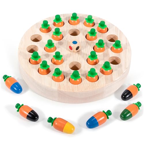 Memory Schach Holz Kinderspielzeug Karotten Gedächtnis Schach Spiel Montessori Brettspiel Memory-Spiel Farbwahrnehmung Lernspielzeug für Mädchen Jungen Memory Schach Holz Kinderspielzeug Karotten Gedächtnis Schach Spiel Montessori Brettspiel Memory-Spiel Farbwahrnehmung Lernspielzeug für Mädchen Jungen von QH-Shop