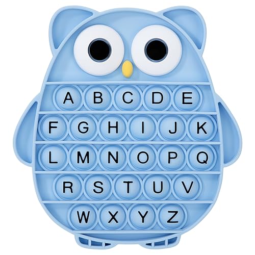 Push Pop Bubble Sensory Fidget Toy Eule Silikon Fidget Spielzeug Pop it Fidget Spielzeu mit Buchstabentasten Angstlinderndes Spielzeug für Kinder und Erwachsene Blau 13.8x14.5cm Push Pop Bubble Sensory Fidget Toy Eule Silikon Fidget Spielzeug Pop it Fidget Spielzeu mit Buchstabentasten Angstlinderndes Spielzeug für Kinder und Erwachsene Blau 13.8x14.5cm von QH-Shop