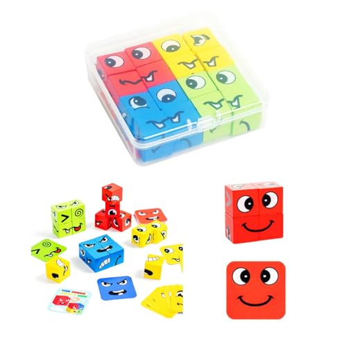 QHFlashbuy Holzwürfel Puzzle Spielzeug,Ausdruck Holzwürfel Puzzle,IQ Puzzle Interaktion Spiel,Montessori Lernspielzeug für Kinder,Gesichtsveränderung Denktraining Hölzern Spielzeug QHFlashbuy Holzwürfel Puzzle Spielzeug,Ausdruck Holzwürfel Puzzle,IQ Puzzle Interaktion Spiel,Montessori Lernspielzeug für Kinder,Gesichtsveränderung Denktraining Hölzern Spielzeug von QHFlashbuy