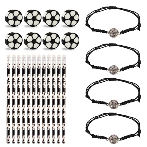 24 Stück Fußball Mitgebsel Set, 12 Fußball Bleistifte 8 Fußball Radiergummi 4 Armband, Fußball Radiergummi Set, Fussball Bleistifte für Kinder, Fußball-Themen-Kindergeburtstag Gastgeschenke 24 Stück Fußball Mitgebsel Set, 12 Fußball Bleistifte 8 Fußball Radiergummi 4 Armband, Fußball Radiergummi Set, Fussball Bleistifte für Kinder, Fußball-Themen-Kindergeburtstag Gastgeschenke von QHSXMQ