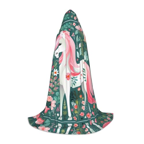QHZLY 110 cm - 170 cm, Einhorn mit rosa Haaren, Kapuzenumhang, Größe M für Festival, Cosplay, Maskerade, Bühne und Themenparty QHZLY 110 cm - 170 cm, Einhorn mit rosa Haaren, Kapuzenumhang, Größe M für Festival, Cosplay, Maskerade, Bühne und Themenparty von QHZLY