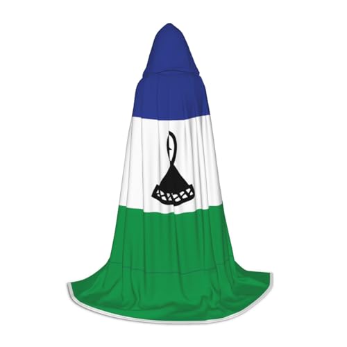 QHZLY 110 cm - 170 cm, Flagge von Lesotho, Kapuzenumhang, Größe M, für Festival, Cosplay, Maskerade, Bühne und Themenparty von QHZLY