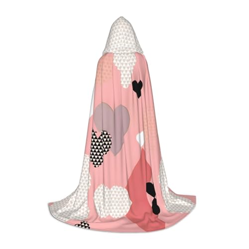 QHZLY 110 cm – 170 cm, abstrakter Umhang mit Kapuze, Größe S für Festival, Cosplay, Maskerade, Bühne und Themenparty von QHZLY