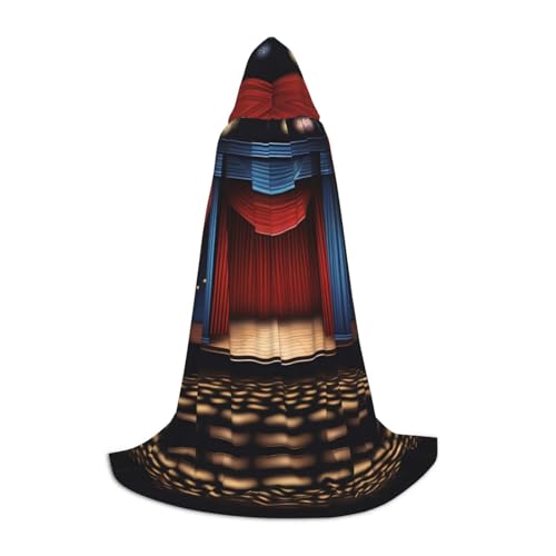 QHZLY 110 cm - 170 cm, ein magischer Umhang mit Kapuze, Größe S für Festival, Cosplay, Maskerade, Bühne und Themenparty von QHZLY