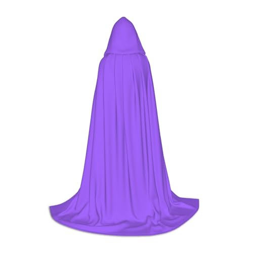 QHZLY 110 cm – 170 cm, einfarbig, hellviolett, Kapuzenumhang, Größe L, für Festival, Cosplay, Maskerade, Bühne und Themenparty von QHZLY