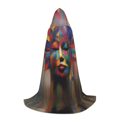 QHZLY 110 cm - 170 cm, künstlerischer Ausdruck, Kapuzenumhang, Größe S für Festival, Cosplay, Maskerade, Bühne und Themenparty QHZLY 110 cm - 170 cm, künstlerischer Ausdruck, Kapuzenumhang, Größe S für Festival, Cosplay, Maskerade, Bühne und Themenparty von QHZLY