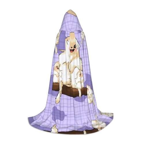 QHZLY 110 cm – 170 cm, niedlicher goldener Affen-Umhang mit Kapuze, Größe S für Festival, Cosplay, Maskerade, Bühne und Themenparty von QHZLY