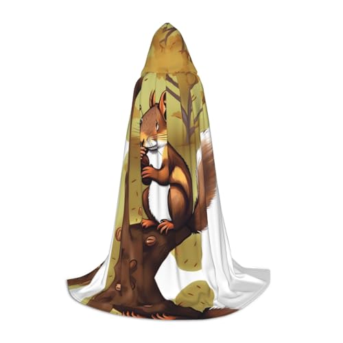 QHZLY 110 cm – 170 cm, nussfressender Eichhörnchen-Umhang, Größe L, für Festival, Cosplay, Maskerade, Bühne und Themenparty von QHZLY
