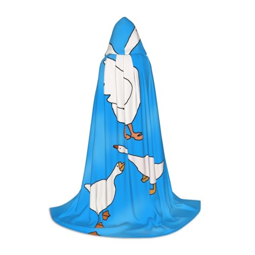 QHZLY 110 cm - 170 cm, weißer Gänsehaus-Umhang mit Kapuze, Größe L, für Festival, Cosplay, Maskerade, Bühne und Themenparty QHZLY 110 cm - 170 cm, weißer Gänsehaus-Umhang mit Kapuze, Größe L, für Festival, Cosplay, Maskerade, Bühne und Themenparty von QHZLY