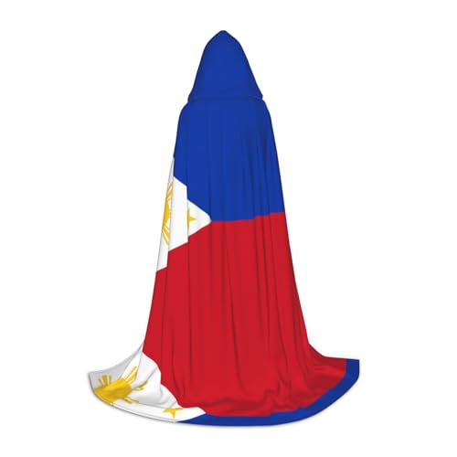 QHZLY 110 cm - 170 cm Kapuzenumhang mit philippinischer Flagge, Größe M für Festival, Cosplay, Maskerade, Bühne und Themenparty von QHZLY