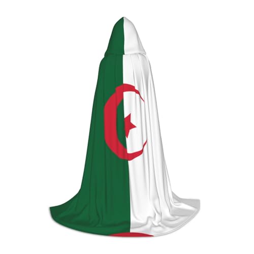 QHZLY 110 cm - 170 cm große Flagge von Algerien, Kapuzenumhang, Größe S für Festival, Cosplay, Maskerade, Bühne und Themenparty QHZLY 110 cm - 170 cm große Flagge von Algerien, Kapuzenumhang, Größe S für Festival, Cosplay, Maskerade, Bühne und Themenparty von QHZLY