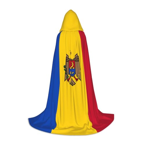 QHZLY 110 cm – 170 cm große Flagge von Moldawien, Kapuzenumhang, L für Festival, Cosplay, Maskerade, Bühne und Themenparty QHZLY 110 cm – 170 cm große Flagge von Moldawien, Kapuzenumhang, L für Festival, Cosplay, Maskerade, Bühne und Themenparty von QHZLY