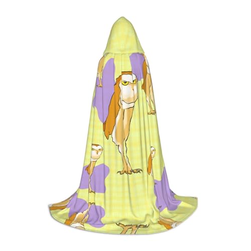 QHZLY 110 cm - 170 cm großer Umhang mit Kapuze und Eulenmotiv, Größe M für Festival, Cosplay, Maskerade, Bühne und Themenparty von QHZLY