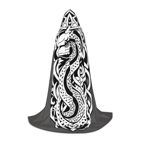 QHZLY 110 cm - 170 cm langer Kapuzenumhang mit Schlange oder Drache, Größe M für Festival, Cosplay, Maskerade, Bühne und Themenparty QHZLY 110 cm - 170 cm langer Kapuzenumhang mit Schlange oder Drache, Größe M für Festival, Cosplay, Maskerade, Bühne und Themenparty von QHZLY