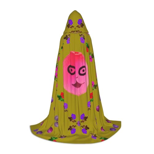 QHZLY 110 cm - 170 cm lustiger Pfirsich-Umhang mit Kapuze, Größe S für Festival, Cosplay, Maskerade, Bühne und Themenparty von QHZLY