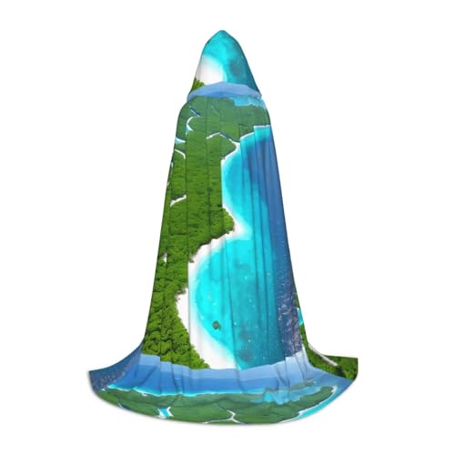 QHZLY An island in the sea Hooded Cape L For Teens Long Cloak Cosplay Maskerade Stage Costume Comic-Con Carnival Role-Play von QHZLY