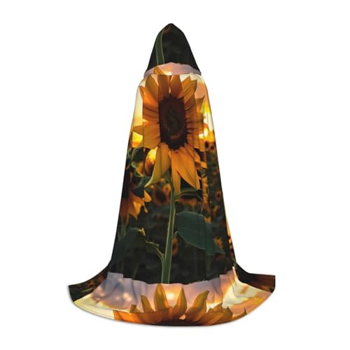 QHZLY Bauernhof Sonnenblume Kapuzenumhang M für Teenager Langer Umhang Cosplay Maskerade Bühnenkostüm Comic-Con Karneval Rollenspiel von QHZLY