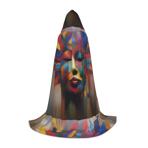 QHZLY Brushstrokes Kapuzenumhang M für Teenager Langer Umhang Cosplay Maskerade Bühnenkostüm Comic-Con Karneval Rollenspiel von QHZLY