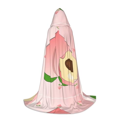 QHZLY Cartoon Pfirsich Kapuzenumhang L für Teenager Langer Umhang Cosplay Maskerade Bühnenkostüm Comic-Con Karneval Rollenspiel von QHZLY