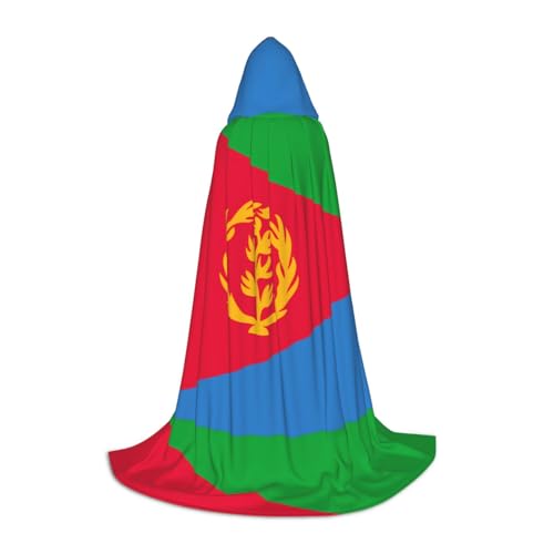 QHZLY Eritreische Flagge Kapuzenumhang L für Teenager Langer Umhang Cosplay Maskerade Bühnenkostüm Comic-Con Karneval Rollenspiel von QHZLY
