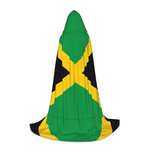 QHZLY Flagge von Jamaika Kapuzenumhang L für Teenager Langer Umhang Cosplay Maskerade Bühnenkostüm Comic-Con Karneval Rollenspiel von QHZLY