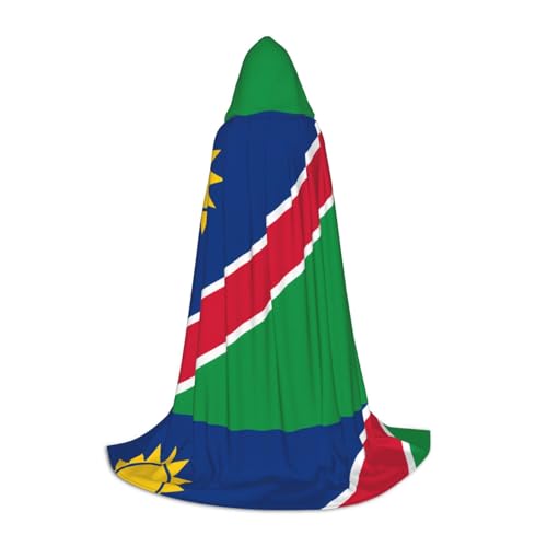 QHZLY Flagge von Namibia Kapuzenumhang S für Jugendliche Langer Umhang Cosplay Maskerade Bühnenkostüm Comic-Con Karneval Rollenspiel von QHZLY