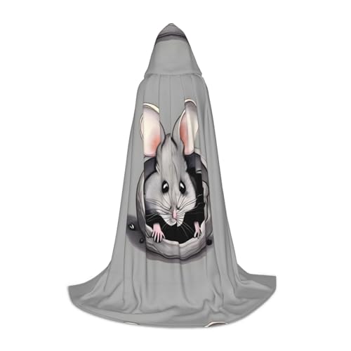 QHZLY Graue Ratte Kapuzenumhang S für Jugendliche Langer Umhang Cosplay Maskerade Bühnenkostüm Comic-Con Karneval Rollenspiel von QHZLY