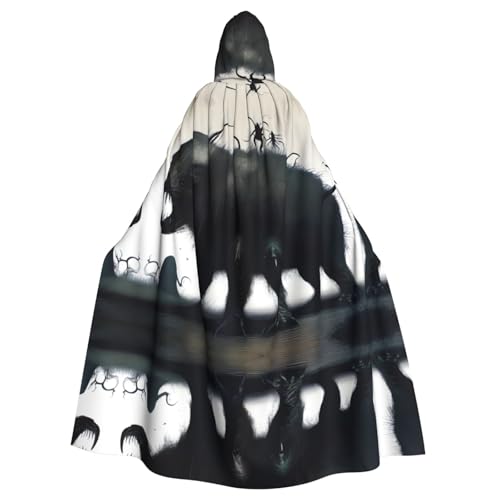 QHZLY Halloween CreepyCreatures Kapuzenumhang für Erwachsene, Cosplay-Kostüm für Maskerade, Mottoparty, Bühnenaufführung von QHZLY