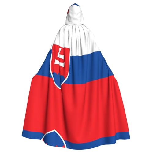 QHZLY Halloween-Flagge der Slowakei, Kapuzenumhang, Erwachsenenkostüm für Maskerade, Mottoparty, Bühnenaufführung von QHZLY