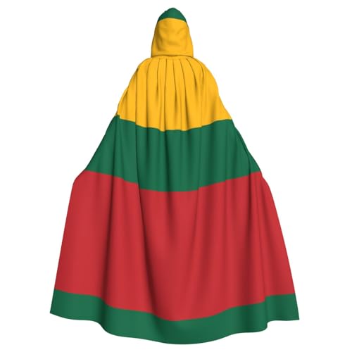 QHZLY Halloween-Flagge von Litauen, Kapuzenumhang für Erwachsene, Cosplay-Kostüm für Maskerade, Mottoparty, Bühnenaufführung QHZLY Halloween-Flagge von Litauen, Kapuzenumhang für Erwachsene, Cosplay-Kostüm für Maskerade, Mottoparty, Bühnenaufführung von QHZLY