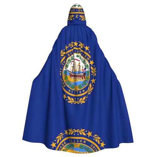 QHZLY Halloween-Flagge von New Hampshire, Kapuzenumhang für Erwachsene, Cosplay-Kostüm für Maskerade, Mottoparty, Bühnenaufführung QHZLY Halloween-Flagge von New Hampshire, Kapuzenumhang für Erwachsene, Cosplay-Kostüm für Maskerade, Mottoparty, Bühnenaufführung von QHZLY