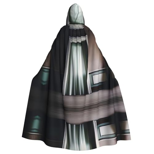 QHZLY Halloween GhostlyGlimpses Kapuzenumhang für Erwachsene, Cosplay-Kostüm für Maskerade, Mottoparty, Bühnenaufführung von QHZLY