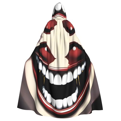 QHZLY Halloween GhoulishGrins Kapuzenumhang für Erwachsene, Cosplay-Kostüm für Maskerade, Mottoparty, Bühnenaufführung von QHZLY