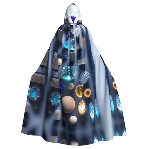 QHZLY Halloween Smart Crystal Art Kapuzenumhang Erwachsenenkostüm für Maskerade, Mottoparty, Bühnenaufführung von QHZLY